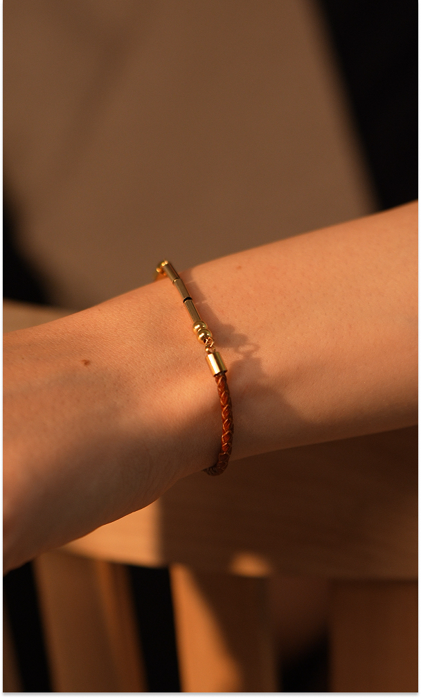 دستبند چرمی کد مورس عدد 7